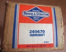 Briggs And Stratton Lawnmower Crankshaft 260670 - Oem, New Old Stock. Fixed Price $25.99.