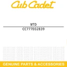 Mtd 777D32839 Label-snow Auger Rt CA230PRO Columbia. Fixed Price $8.95.