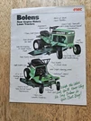 Bolens Literature On Rear Engine Riders & Lawn Tractors. 528, 830 831. LT11. Fixed Price $7.00.