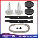 46" Deck Rebuild Kit For Craftsman Husqvarna Poulan Belt Blades Spindles Pulleys. Fixed Price $81.39.