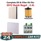 Fits: 2012 Buick Regal 2.4L Complete Air, Oil & Cabin Filter Kit (5W-30). Fixed Price $119.95.