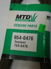 Genuine Mtd Replacement Belt Oem 954-0476, 754-0476 -- New Nos. Fixed Price $26.99.