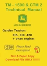 TM-1590 & Ctm John Deere Tech Manuals 316, 318 420 Pdf Please Read Info.. Fixed Price $10.99.