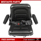 Universal Forklift Tractor Seat Pvc Adjustable W/ Armrest Usa. Fixed Price $67.41.