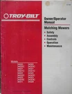 Troy-bilt Mulching Mowers Models 34020 34021 34022 34023 1995 Operator Manual. Fixed Price $19.95.